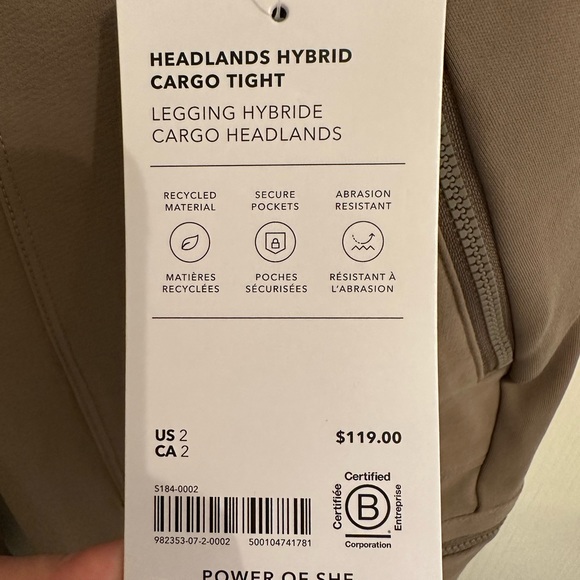 Never been worn cargo leggings, tan. - Picture 3 of 3